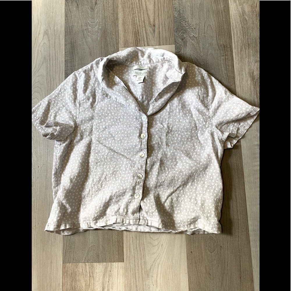 Rachel Zoe 100% linen button up top size M